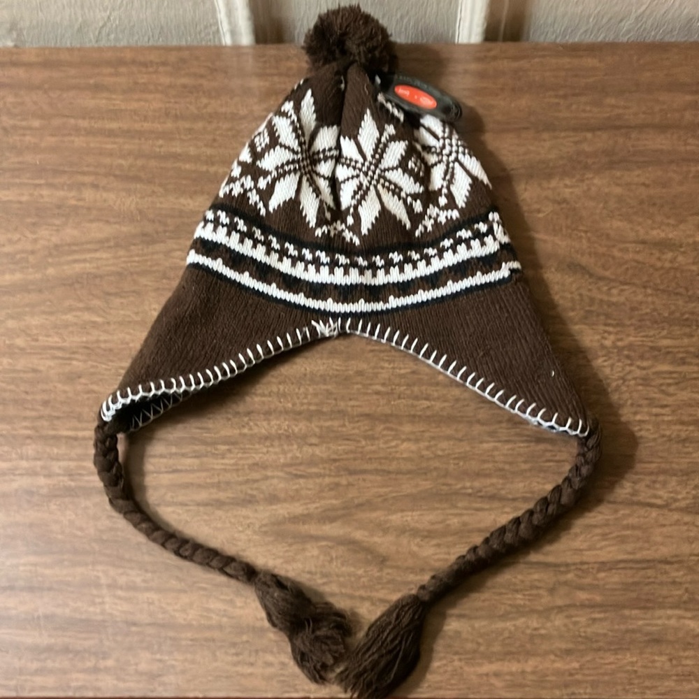 Brown and white Winter Hat